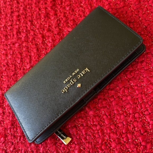 Kate Spade Staci Large Slim Bifold Wallet Black - Picture 6 of 16